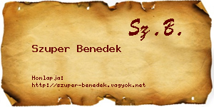 Szuper Benedek névjegykártya