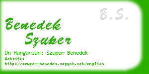 benedek szuper business card